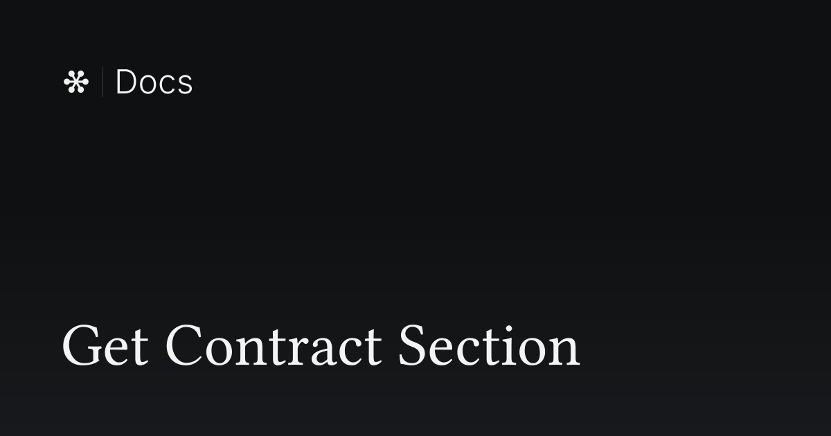 Get Contract Section | Flywheel Docs