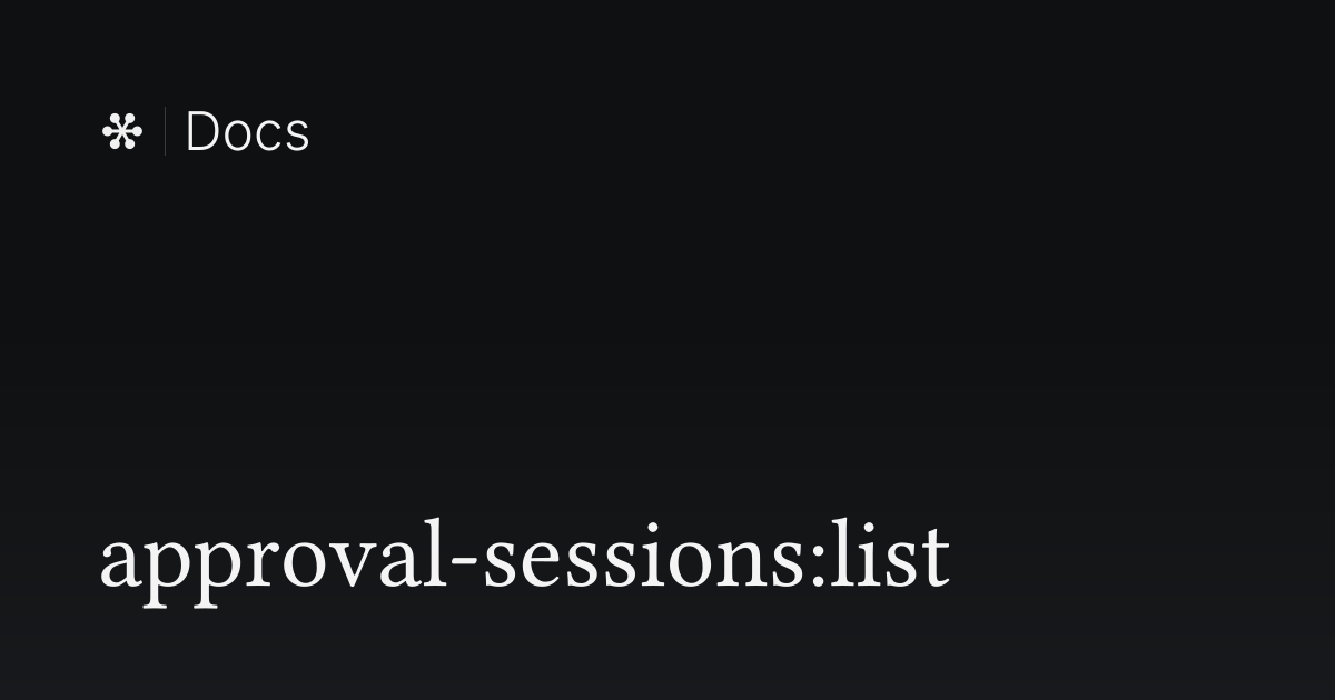approval-sessions:list | Flywheel Docs
