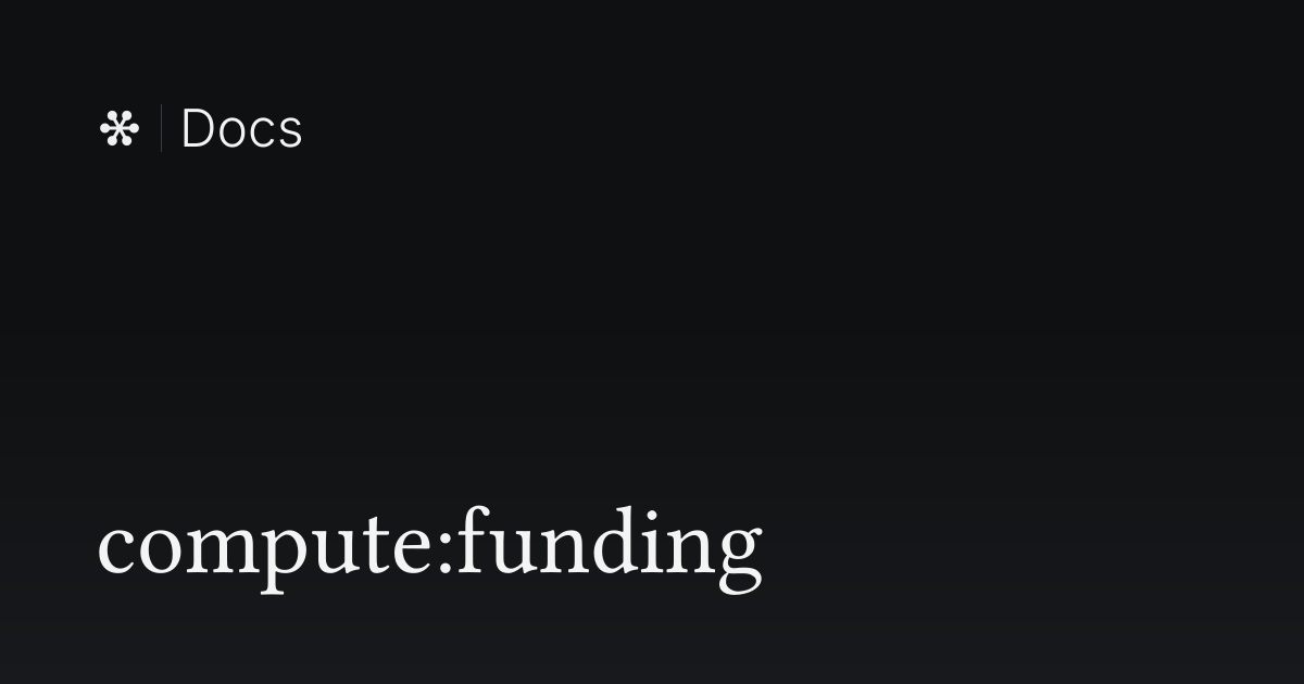 compute:funding | Flywheel Docs
