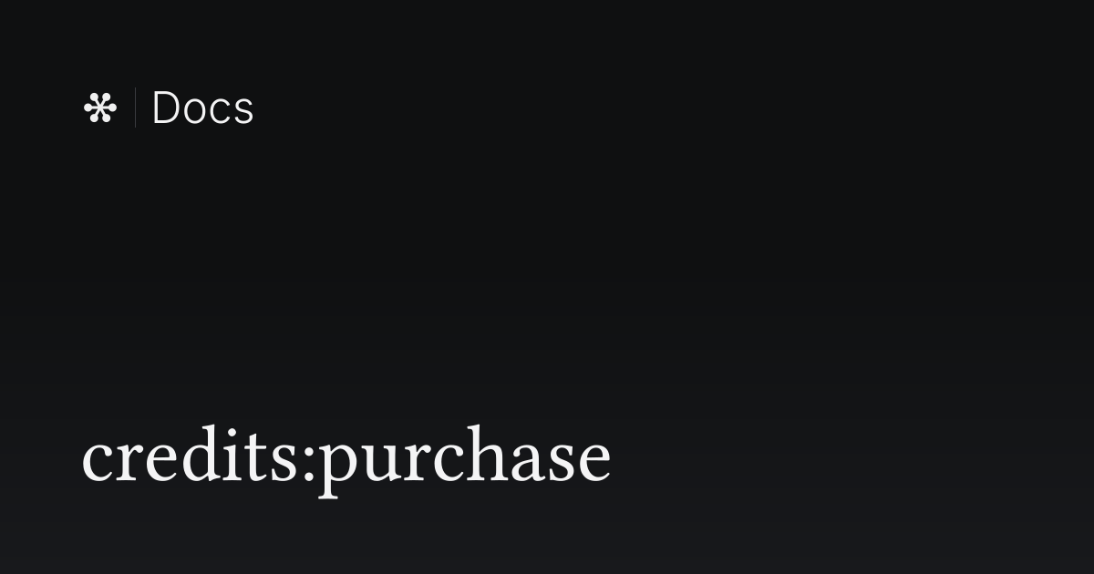 credits:purchase | Flywheel Docs