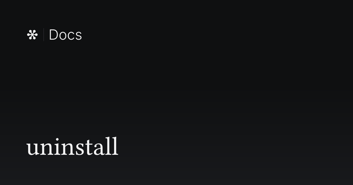 uninstall | Flywheel Docs